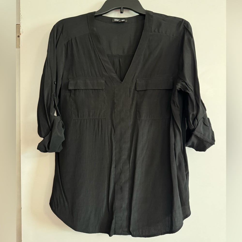 Express Black Portfolio Shirt Quarter Length Sleeves